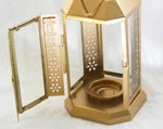 10 Pack of Gold Metal Miners Lantern Summer Xmas Wedding Home Party Room Balconey Deck Decoration V382-GOLDLANTERN10