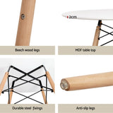 1 Artiss Dining Table and 2 Chairs Set DSW 90cm DSET-DSW90-66FBX2