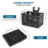 Basket Folding Bike Basket Detachable Plastic Bike Handlebar Front Basket Rear Rack Hanging Basket V1369-AZ3-W-15877