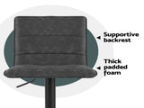 Artiss 4x Bar Stools Gas Lift Vintage Leather Grey BA-K-7231-GYX4