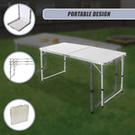 Aluminium Folding Table 120cm Portable Indoor Outdoor Picnic Party Camping Tables V63-827191