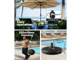 Instahut 2.7m Outdoor Umbrella w/Base Pole Stand Garden Sun Beige UMB-POLE-27-TIL-BASE-BG