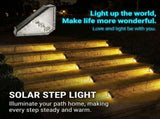 Solar Powered Triangle Step Light with Monocrystalline Silicon Panel, Auto On at Dusk, IP65 V1341-ZY-K6RRJJ5E-12PCS-COOLWHITELIGHT
