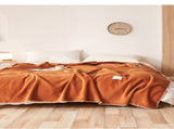 200*230CM Orange Ultra-Soft Dual-Sided Waffle & Plush Fleece Blanket - Large Cozy Throw for Bed & V888-ELOSUNG32589