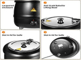 10L Restaurant Electric Buffet Food Warmer Commercial Food Warmers Soup Warmer Black V324-ELCPOT-10LBK