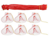 Convenient Foldable Red Plastic Mesh Pouch for Home and Market 50Pcs V1369-AZ3-W-20553