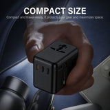100W Universal Travel Adapter, GaN International Power Adapter with Retractable USB-C Cable, 3 USB-C V1274-100WGAN