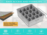 16 Pairs Shoe Organizer for Closet, Clear Foldable Shoe Storage Bins with Bottom Support and V1237-ZY00B0BGJ35CLW