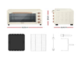 Devanti 60L Convection Oven Electric Fryer Ovens 2000W Cream ECO-B-NHP-60L-CR