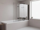 3 Fold Black Folding Bath Shower Screen Door Panel 1300mm x 1400mm V63-831511
