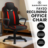 Sarantino Fayzo Reclining Office Gaming Chair Black Red Seat Adjustable Height Breathable Mesh CH-MLM-675-BKRD