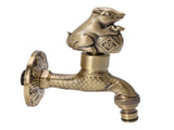 Antique Carved Faucet Bronze Copper Carp Retro Anti Rust Outdoor Garden Tap for Toilet G1/2in V1294-YM0717-3112220066811