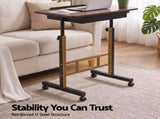 Artiss Adjustable Laptop Desk Mobile Bedside Table Hidden Storage Walnut LA-DESK-C-STO-DW