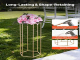 Wedding Flower Stand, 10PCS 80cm Column Flower Stand, Floral Stands with Acrylic Laminate, Hexagonal V952-HLHJLFT10J80XDSZ1001V0