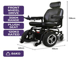 EQUIPMED Front Wheel Drive Power Electric Wheelchair, Up to 35km Range, Ultra-Comfortable, Safe V219-HWCELEEQ14KA