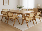 Levede 8x Dining Chair Solid Wood Rattan CH1101-2-NTX4