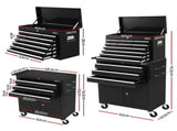 Giantz 13 Drawer Tool Box Cabinet Chest Toolbox Storage Garage Organiser Black TB-13DR-103-BK