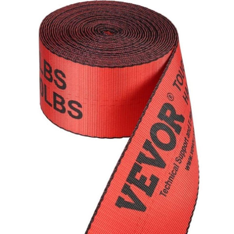 VEVOR Winch Straps, 10.2 cm x 9.1 m, 2.7T Load Capacity, 8.2T Breaking Strength, Truck Straps with V952-PGJPDHS4INCH3T7LFV0