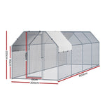 i.Pet Chicken Coop Cage Run Rabbit Hutch Large Walk In Hen House Cover 2mx8mx2m PET-CHICK-CAGE-TRA-2X8-AB