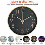 12 Inch Silent Non Ticking Wall Clock Modern Battery Operated Wall Clock Easy To Read Decor For V1188-MS-227-2122