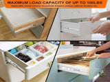 14 inch Drawer Slides 4 Pairs 3 fold Full Extension Side Mount Cabinet Drawer Glides 14" V1258-DP02-WO-455