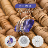 Infinity Love Heart Birthstone Earrings for Women, Crystal Stud Earrings with Healing Stones, V1164-325815
