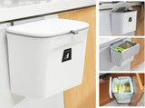 Hanging Kitchen Compost Bin with Lid for Cabinet Door or Wall, No-Drill Adhesive Mount, Odor-Proof & V1107-CS-GBSLJTB