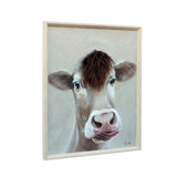 Cow w Attitude Artificial Hair Framed Canvas Wall Art 60cm V637-95204COW