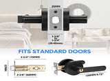 Privacy Door Lever Handle with Key, Heavy Duty Interior Door Lock, Round Design, 4 Pack, Matte Black V1181-HI016-4-BK