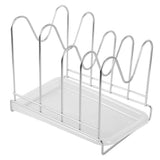 Three Grid Cutting Board Organizer Stand in Stainless Steel for Kitchen V1369-AZ3-W-18618