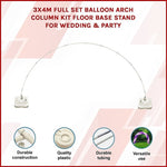 3x4m Full Set Balloon Arch Column Kit Floor Base Stand For Wedding & Party V63-828081