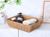 Handwoven Storage Basket, Natural Desk Organizer And Decorative Tray, Versatile Bin For Coffee Table V1192-AZ-W-24357