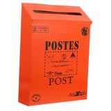 Retro Style Wall Mount Mailbox Iron Post Box with Durable Orange Finish V1369-AZ3-W-24980