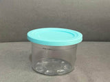 Dishwasher washable, colored lid, transparent/gray/stone gray/pink/water green ice cream storage jar V1192-AZ-W-13937