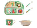 Bamboo Babies tableware set, 5-piece tableware set plate, bowl, spoon, fork, cup, recycled natural V1263-JX-2291
