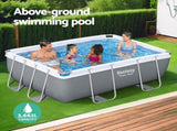 Bestway Swimming Pool 282x196x84cm Steel Frame Above Ground Pools Filter Pump 3662L BW-POOL-SQ-282-56631