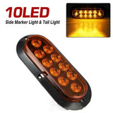 4pc 6 inch Amber Oval LED Trailer Tail Light Kit IP67 Waterproof Park & Turn V1192-AZ-W-0658