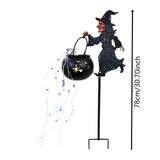 30.7" Halloween Witch Cauldron Garden Light, Scary Witch Hat Lamp Halloween Decorations, LED V1366-AZ2-W-24686