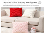2-PCS Pink 45x45cm Heart Pattern Plush Pillow Cover with Insert Soft Textured Decorative Cushion V888-ELOSUNG43773
