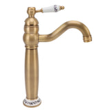 Bathroom Faucet Antique Single Span European Style Brass Basin Mixed Tap for Home Hot Cold Water V1294-YM0626-3112220096311