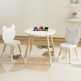 Keezi 3 Piece Kids Table and Chairs Set Activity Playing Study Children Desk FURNI-C-KTC-ROUND-WH