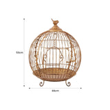 Antique Gold Bird Cage Display Metal Christmas Decor 112_JHC502