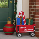 Christabelle Christmas Cart Display Candy Cane Presents LED Lights Indoor Outdoor Front Yard De 112_MHA610