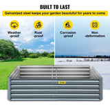 Galvanized Raised Garden, 203 x 102 x 48 cm Metal Planter Box, Gray Steel Plant Raised Garden V952-HYZZC80CFXK40CHS1V0