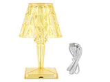 LED Crystal Table Lamp Transparent Prism Dimmable Desk Lamp USB Charging Indoor LightingYellow V1294-YM0901-3119210122317