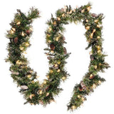 Christabelle 2.7m Christmas Garland with LED Lights Glittery Snow Bristle Tree Decoration Ornam 112_NATGB102