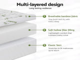 Giselle Bedding 1500GSM Pillowtop Mattress Topper Bamboo Mattress Pad for Back Pain Relief Washable TOPPER-BAM-11-D