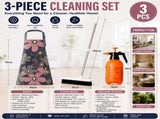Home Closed Room Dust Cleaning Essentials Bundle - Pink floral pattern Waterproof Apron, White Long V888-ELOSUNG53594