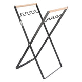 Trash Bag Holder Rubber Wood Handle Iron Flat Appearance Foldable Portable Garbage Bag V1294-YM0716-3117220182611