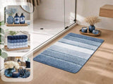 Bathroom Rugs,Ultra Soft Absorbent Bath Mat,Beige Non-Slip TPR Backing Stays in Place, Machine V1107-113-76917-BLU4